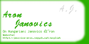 aron janovics business card